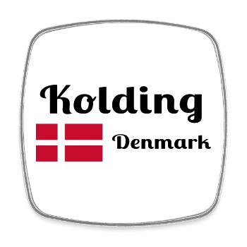 Kolding Denmark - Stylish prints - Square fridge magnet - white - Front
