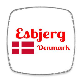 Esbjerg, Dänemark - Stilvolle Drucke - Viereckiger Kühlschrankmagnet - Weiß - Vorne