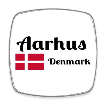 Aarhus Denmark - Stylish prints - Square fridge magnet - white - Front