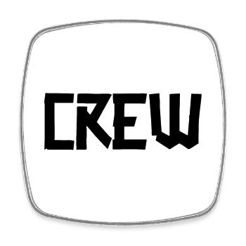 Crew Gaffer BIG Black - Square fridge magnet - white - Front