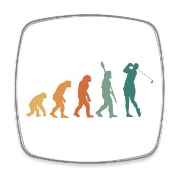 Evolution Golf Retro - Viereckiger Kühlschrankmagnet - Weiß - Vorne