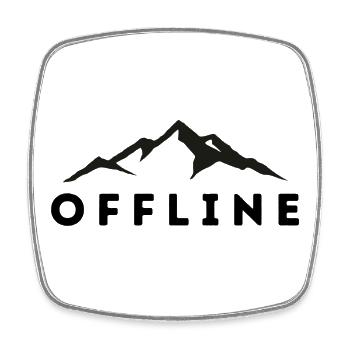 OFFLINE BERGE - Viereckiger Kühlschrankmagnet - Weiß - Vorne