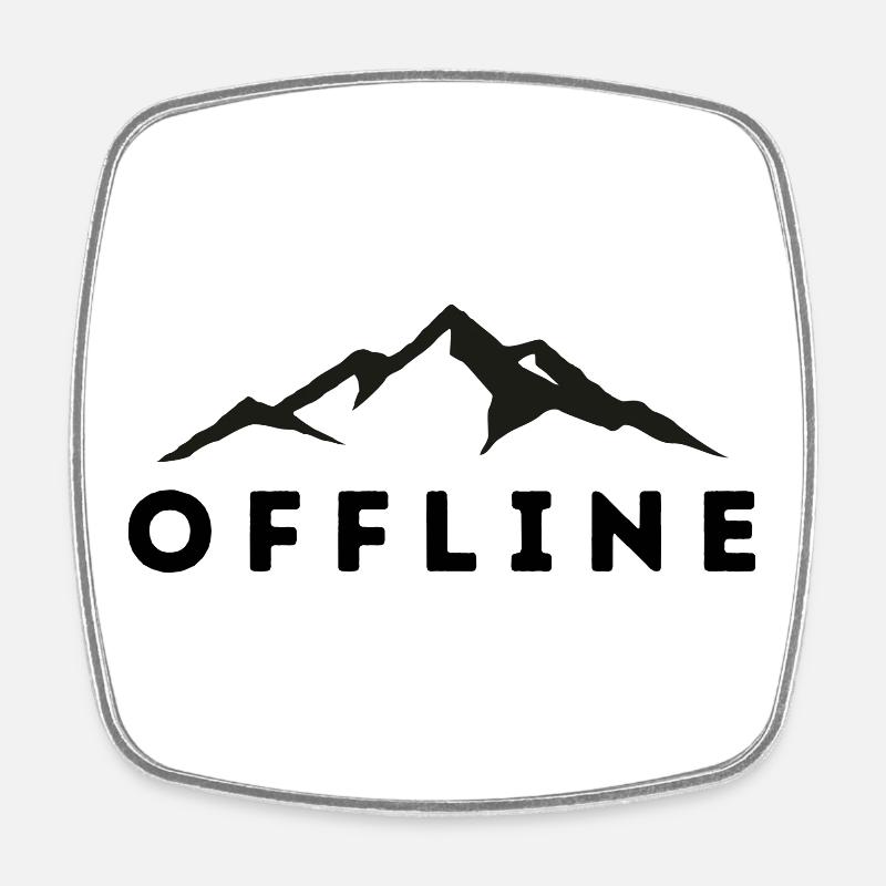 OFFLINE BERGE - Viereckiger Kühlschrankmagnet - Weiß