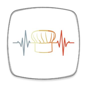 Vintage Baker Hat - Square fridge magnet - white - Front