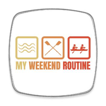 Routine du week-end de rameur - Magnet carré - blanc - Devant