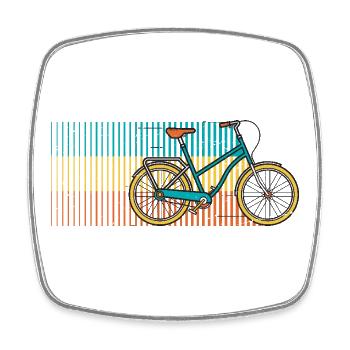 Rayures de vélo sur un horizon audacieux - Magnet carré - blanc - Devant