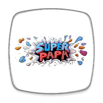 Superpapa Panorama Tasse Vati Papa Vatertag - Viereckiger Kühlschrankmagnet - Weiß - Vorne