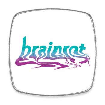 Brainrot – Esthétique Vaporwave trippante - Magnet carré - blanc - Devant