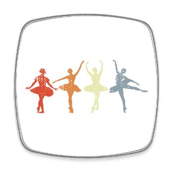 Ballet Fille Danse Look Vintage - Magnet carré - blanc - Devant