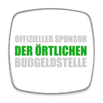 Offizieller Sponsor der Örtlichen Bußgeldstelle - Viereckiger Kühlschrankmagnet - Weiß - Vorne