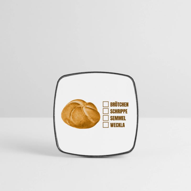 Bread roll or roll? – Fun dialect design Square fridge magnet