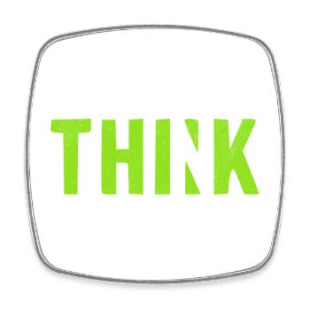 THINK Green | Cooles Streetwear-Typo-Design - Viereckiger Kühlschrankmagnet - Weiß - Vorne