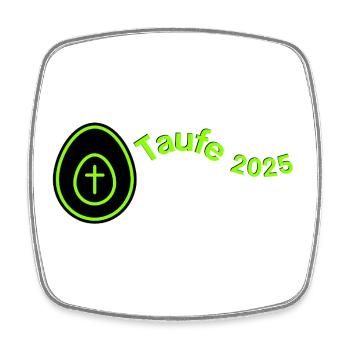 Taufe 2025 Kreuz im Ei hell grün Querformat - Viereckiger Kühlschrankmagnet - Weiß - Vorne