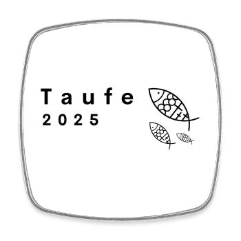 Baptism 2025 Pisces 3 Crosses Clear Landscape - Square fridge magnet - white - Front