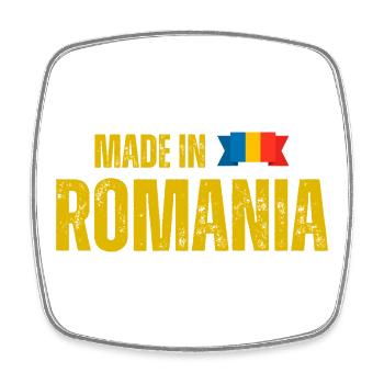 Made in Romania, Romanian pride - Square fridge magnet - white - Front