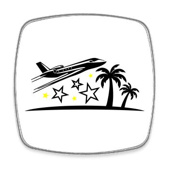 Urlaub Flugzeug Strand - Viereckiger Kühlschrankmagnet - Weiß - Vorne
