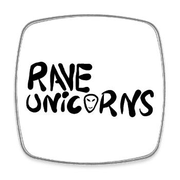 Rave Unicorns Logo Text Black - Viereckiger Kühlschrankmagnet - Weiß - Vorne