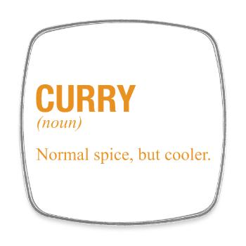 CURRY - Viereckiger Kühlschrankmagnet - Weiß - Vorne