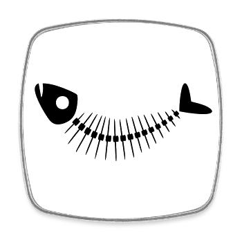 Fish (free choice of design's color) - Square fridge magnet - white - Front