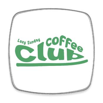 Lazy Sunday Coffee Club - Square fridge magnet - white - Front