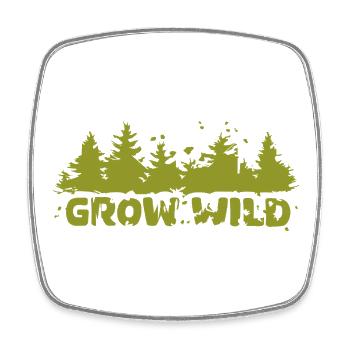 grow wild Natur und Waldfreunde - Viereckiger Kühlschrankmagnet - Weiß - Vorne