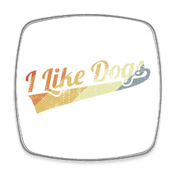 Dog love - Square fridge magnet - white - Front