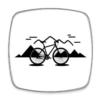 Mountainbiking Skizze - Viereckiger Kühlschrankmagnet - Weiß - Vorne