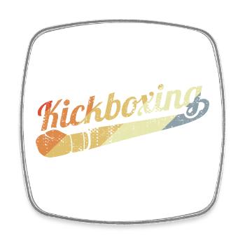 Vintage Kickboxing - Square fridge magnet - white - Front