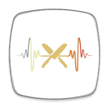 Chef's Knife Heart Palpitations - Square fridge magnet - white - Front