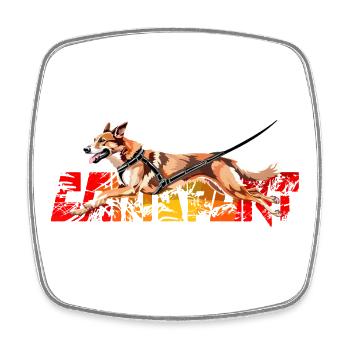 Hund in Aktion Canicross - Viereckiger Kühlschrankmagnet - Weiß - Vorne
