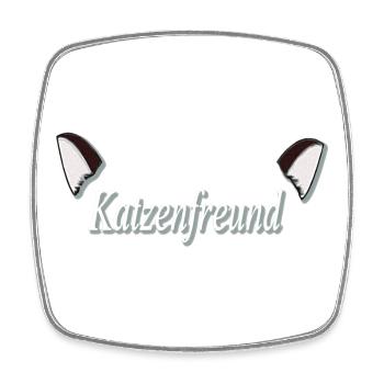Katzenfreund V1, süße Tees, Ohren - Viereckiger Kühlschrankmagnet - Weiß - Vorne