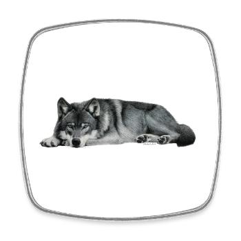 wolf - Viereckiger Kühlschrankmagnet - Weiß - Vorne