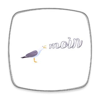 Norddeutsch Möwe Moin Design - Viereckiger Kühlschrankmagnet - Weiß - Vorne