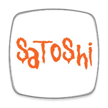 Satoshi - Square fridge magnet - white - Front