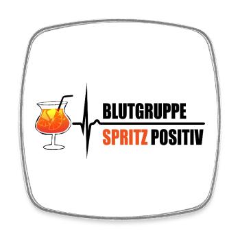 Blutgruppe Spritz Positiv - da steigt dein Puls - Viereckiger Kühlschrankmagnet - Weiß - Vorne
