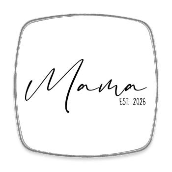 Mama est 2026 - Viereckiger Kühlschrankmagnet - Weiß - Vorne