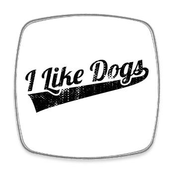 Citation d’un amoureux des chiens - Magnet carré - blanc - Devant