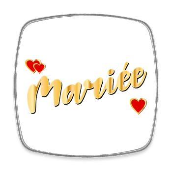 MARRIED bachelorette PARTY - Square fridge magnet - white - Front