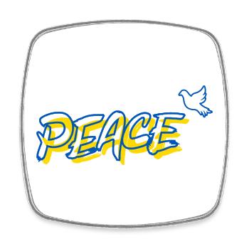Peace Friede Urkaine Friedenstaube - Viereckiger Kühlschrankmagnet - Weiß - Vorne