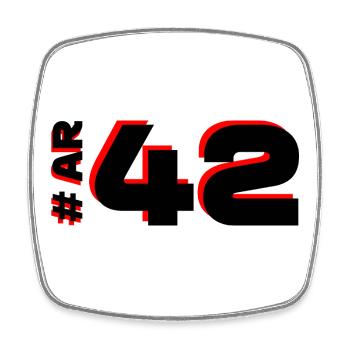 AR42 2025 Netherlands - Square fridge magnet - white - Front