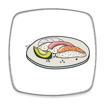sushi - Square fridge magnet - white - Front