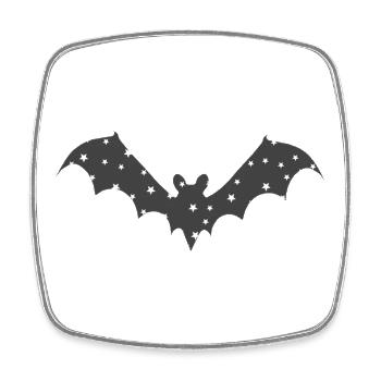Fledermaus Nachtstern Silhouetten - Viereckiger Kühlschrankmagnet - Weiß - Vorne