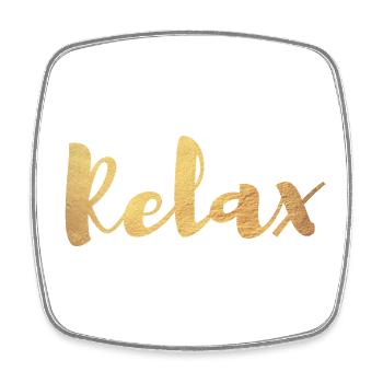 Yoga Relax Gold Handwriting Meditation Exclusive om - Square fridge magnet - white - Front