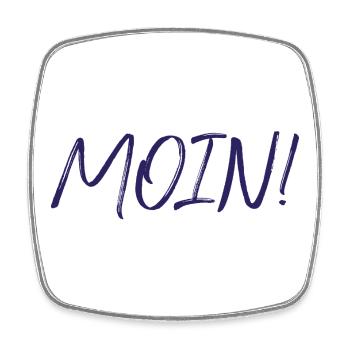 MOIN, navy - Square fridge magnet - white - Front
