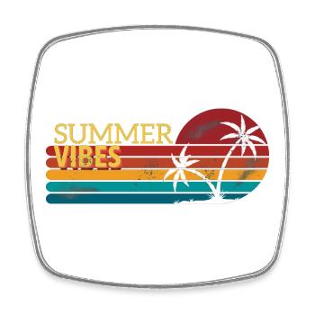 Vintage Summer Sunsets Design - Square fridge magnet - white - Front