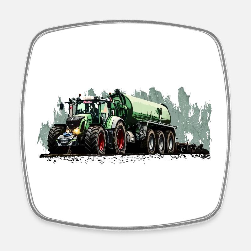 Heavyweight on four wheels - Square fridge magnet - white