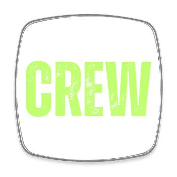 Crew Typography grün - Viereckiger Kühlschrankmagnet - Weiß - Vorne