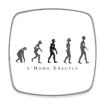 Evolution der menschlichen Haltung - Viereckiger Kühlschrankmagnet - Weiß - Vorne