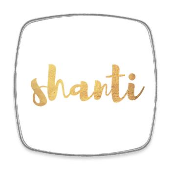 Shanti Gold Tranquillité Yoga Paix om Namaste Bouddhisme - Magnet carré - blanc - Devant
