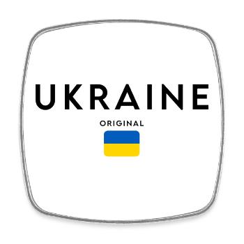 Ukrainian pride, minimalist sleek design - Square fridge magnet - white - Front